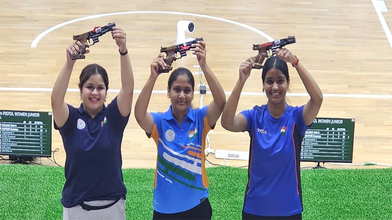 Neeru’s double gold, podium sweep by pistol girls, highlight as India reach 50 medals