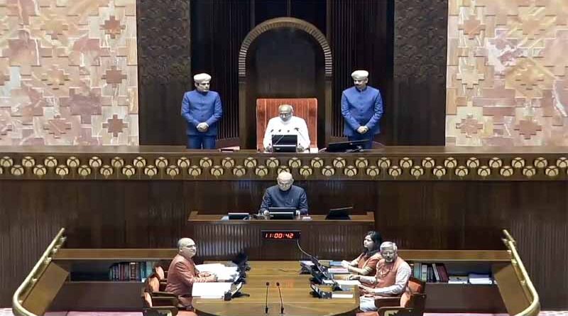 Rajya Sabha Chairman Shri  C.P. Radhakrishnan administers oath/affirmation to newly elected/re-elected Members in Rajya Sabha Chamber today