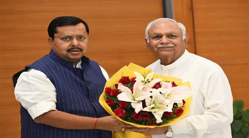 Senior BJP Leader Suresh Pachouri Meets Party National President Nitin Navin