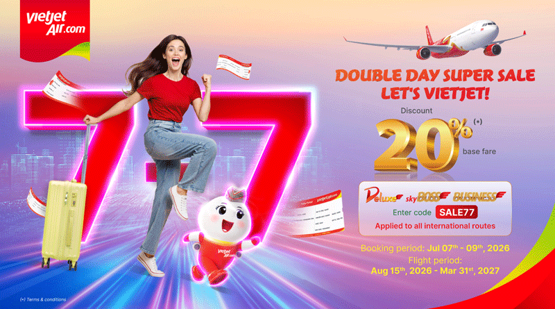 Vietjet’s 7/7 Double Day Sale Offers Indian Travellers Fares from INR11 to Vietnam
