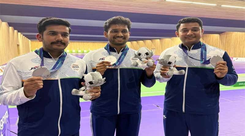 India secure Team Silver in Men’s 50m Rifle 3 Positions at Asian Games